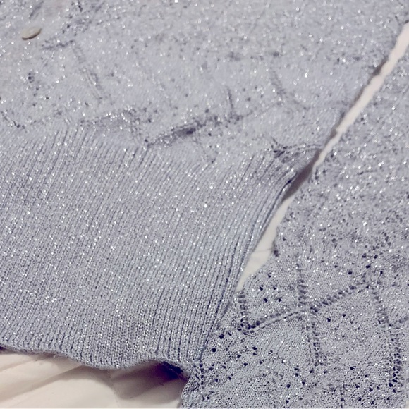 Wet Seal Sparkly Grey Button Down Cardigan - Picture 4 of 8